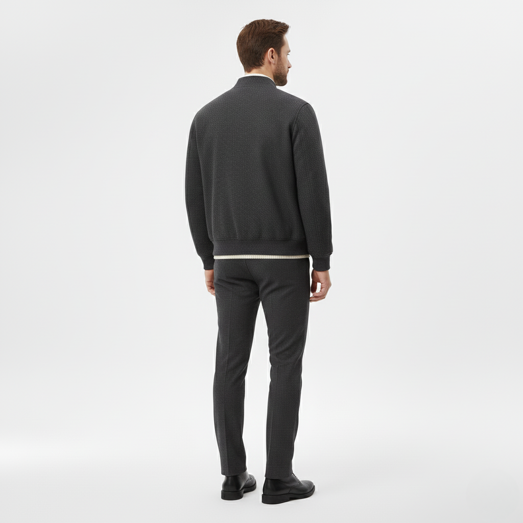 Men's Textured Bomber Jacket