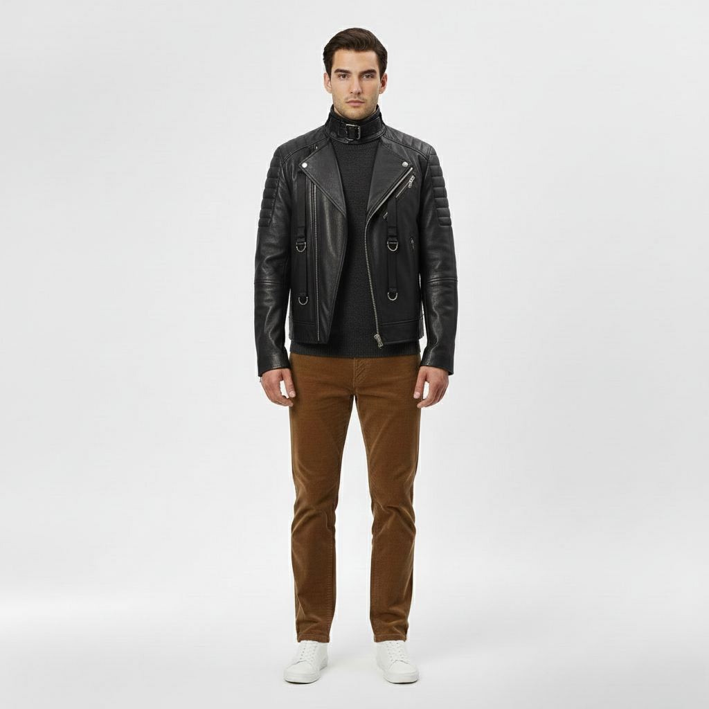 Men's Structured Biker Jacket