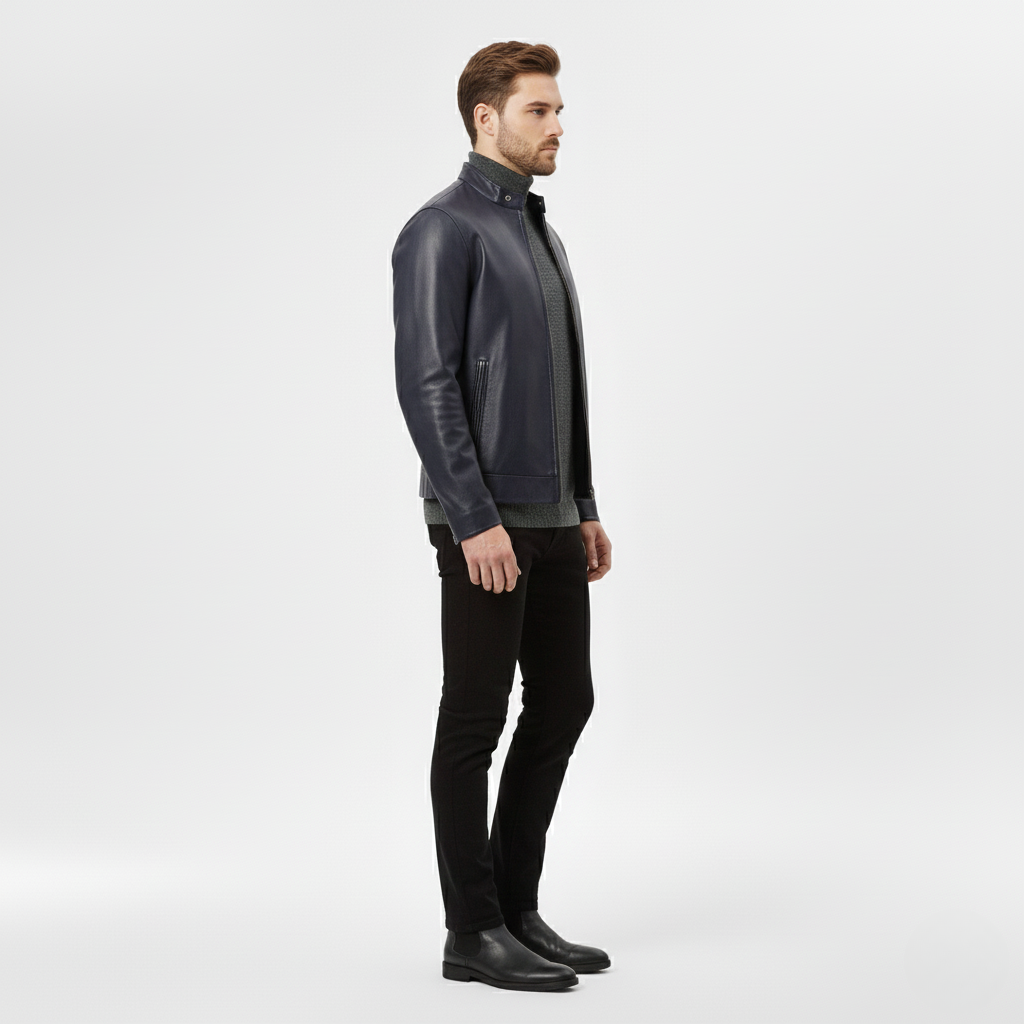 Men's Stand-Collar Zip Jacket