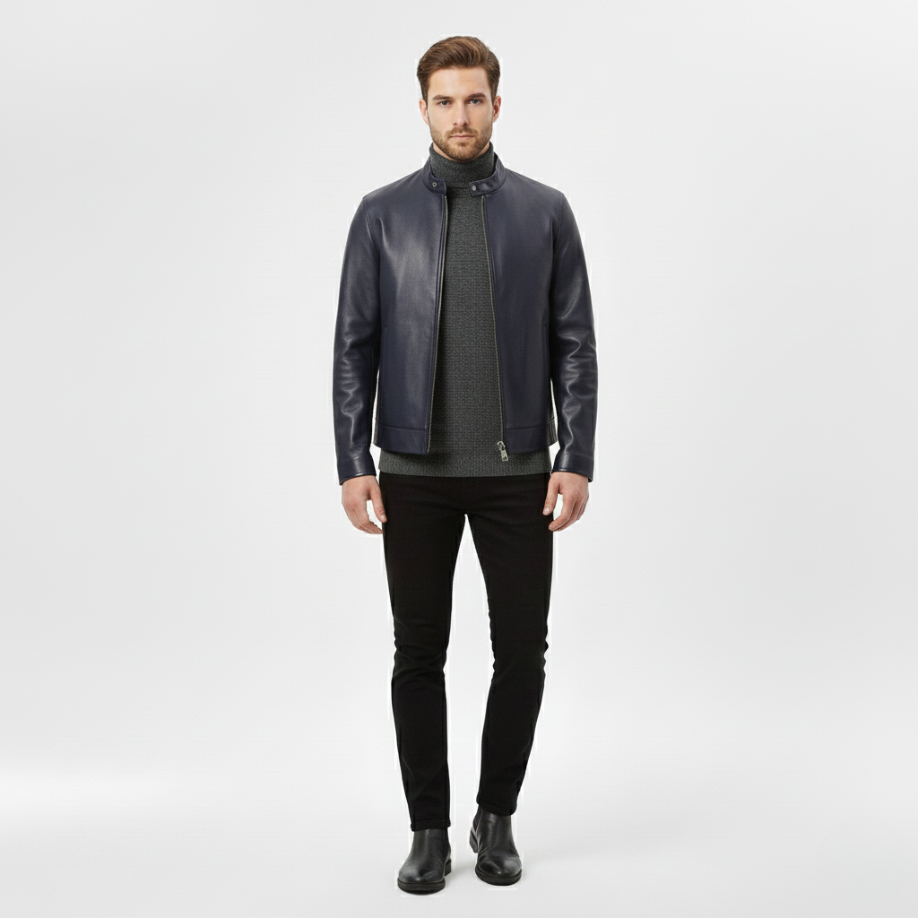 Men's Stand-Collar Zip Jacket