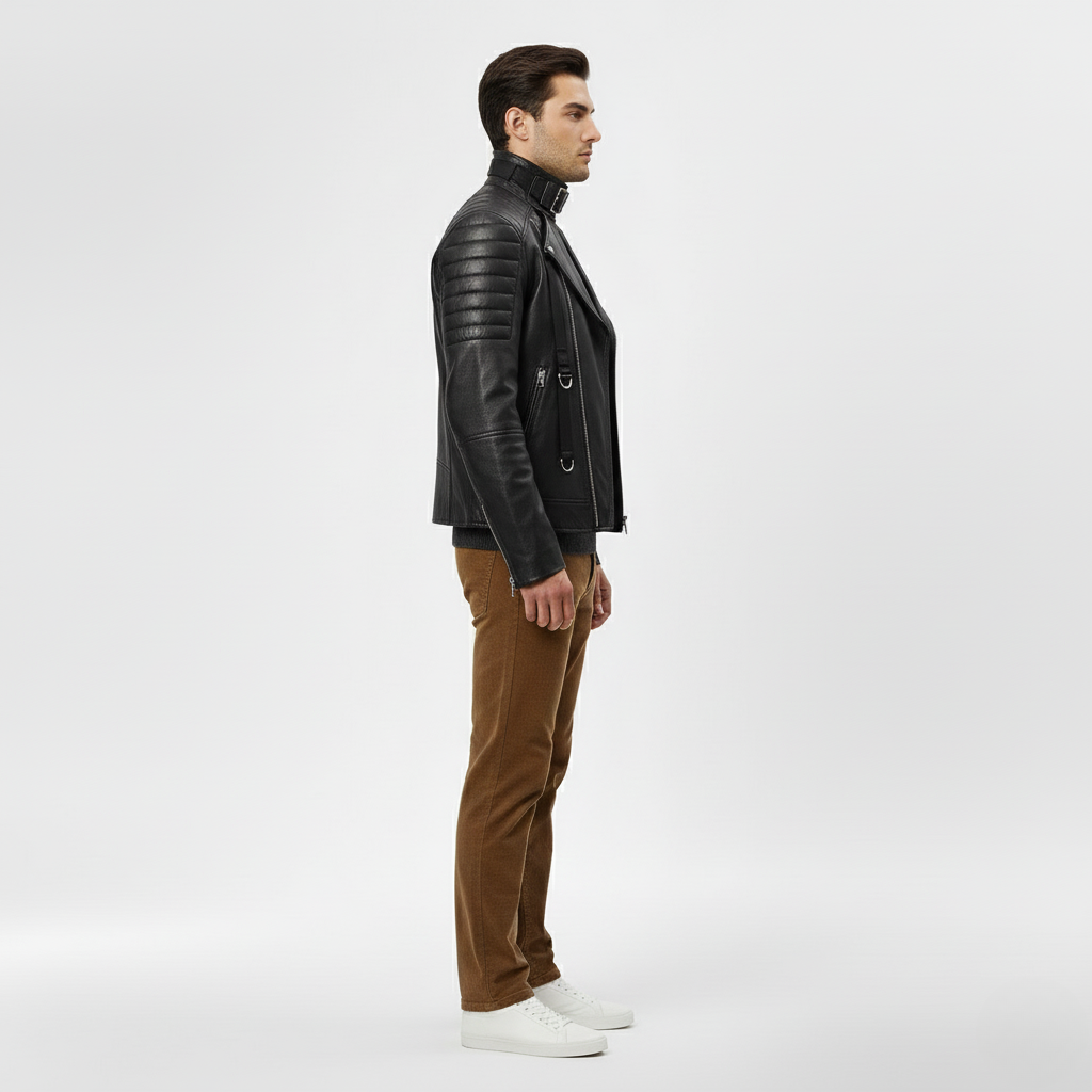 Men's Structured Biker Jacket