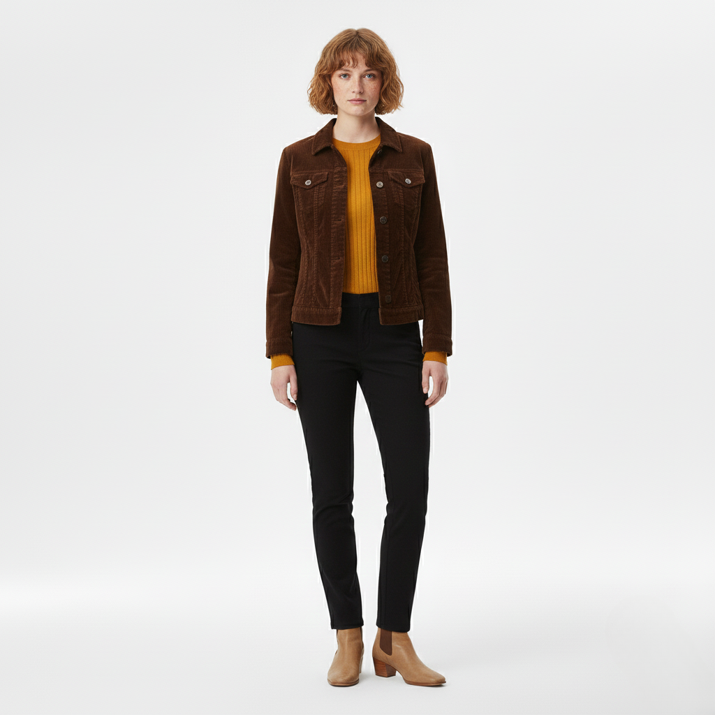 Women's Button-Front Corduroy Jacket